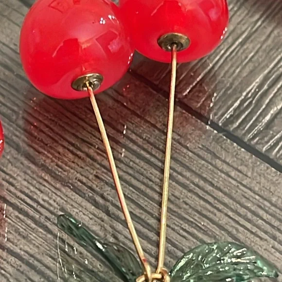 Red Cherry and Strawberry Earrings Set - Picture 6 of 14
